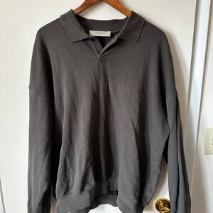 Essentials Gray Polo Sweatshirt